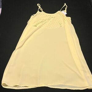 C Yellow Textured Sleeveless Dress